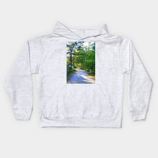 Country Road New Hampshire Kids Hoodie by MAMMAJAMMA